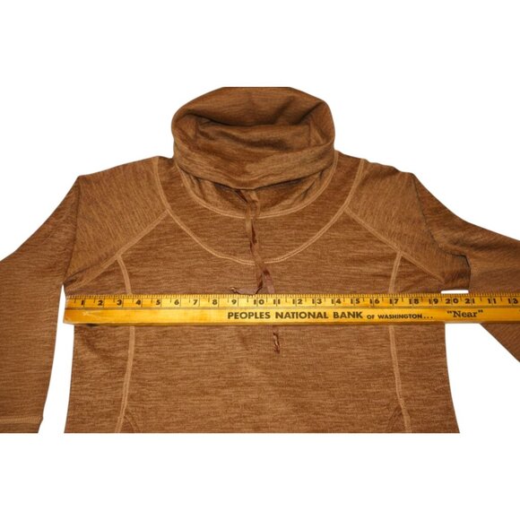 Kuhl Merino Wool Cowl Thumbhole Pullover Hoodie Brown Cottagecore - Picture 7 of 9